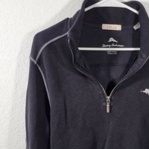 Tommy Bahama S Men Relax cotton 1/3 zip up pullover sweater